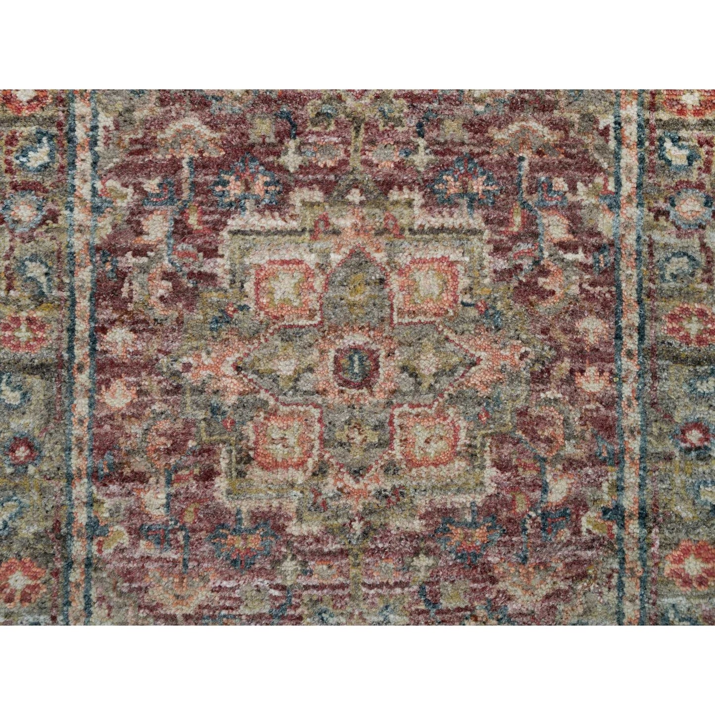 2'6"X18' Red Soft Wool Heriz Revival Hand Knotted Xl Runner Oriental Rug