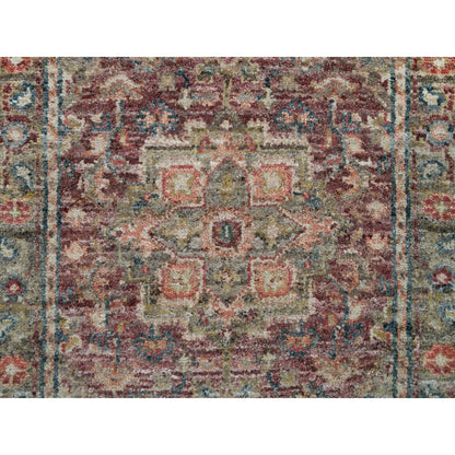 2'6"X18' Red Soft Wool Heriz Revival Hand Knotted Xl Runner Oriental Rug