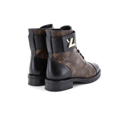 Louis Vuitton Women'S Wonderland Flat Ranger Boots Monogram Canvas And Leather