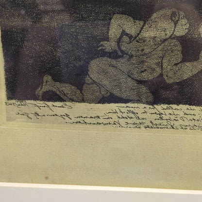 Ernst Fuchs Signed Etching "Samson Und Delila" 1967  From Samson Zyklus Framed