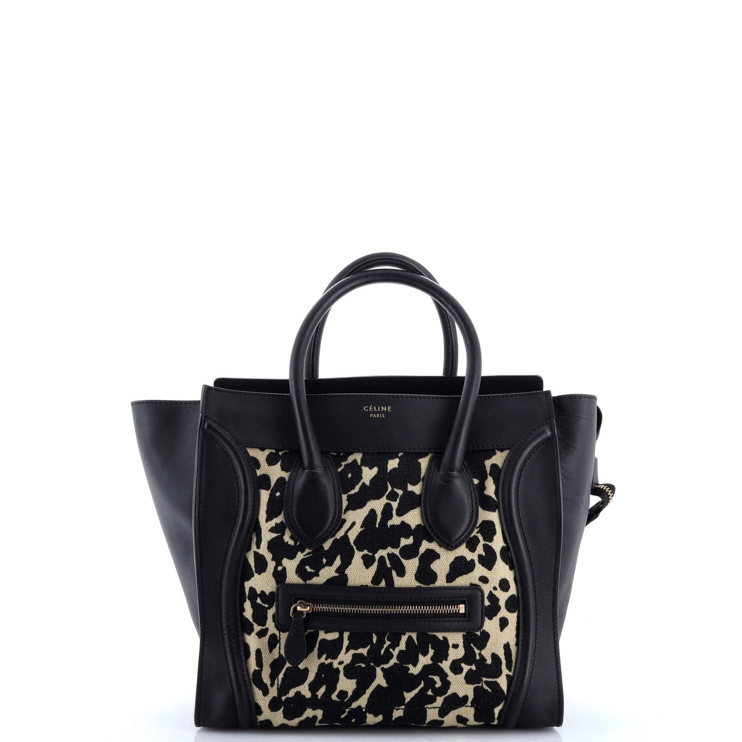 Celine Luggage Bag Printed Canvas And Leather Mini