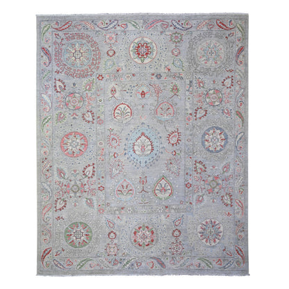 8'1"X9'3" Tan Color Finer Peshawar Pure Wool Hand Knotted Oriental Rug