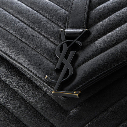 Saint Laurent Classic Monogram College Bag Matelasse Chevron Leather Medium