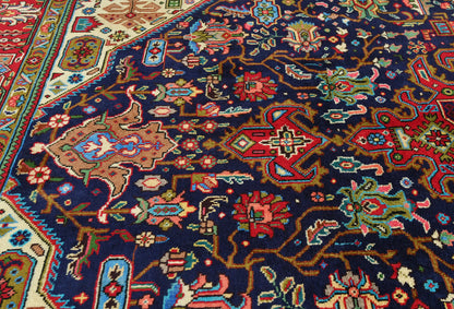 Vintage Handmade Oriental Carpet Rug Classic Floral Medallion Design 6'7X9'6