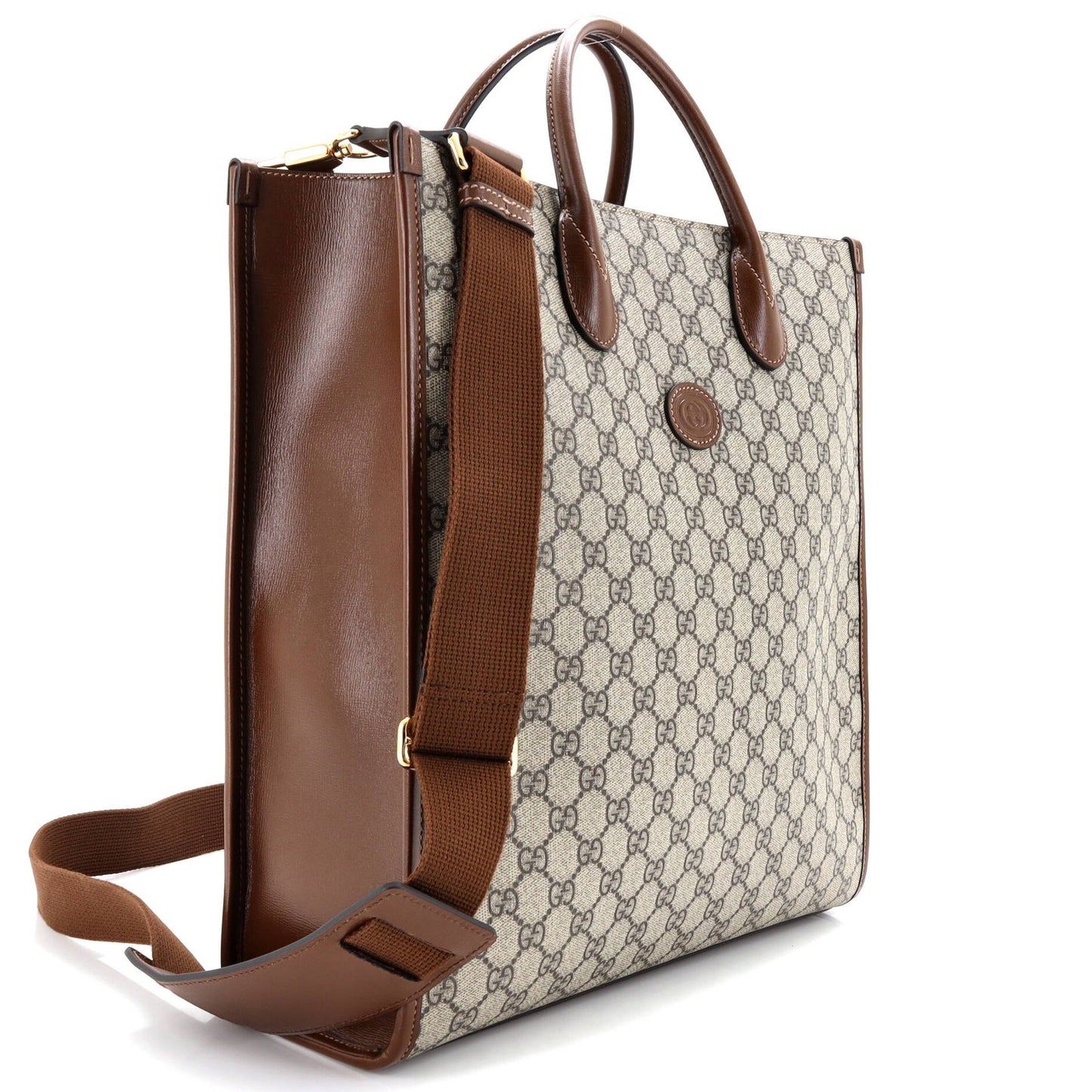 Gucci Interlocking G Tote Gg Coated Canvas Vertical