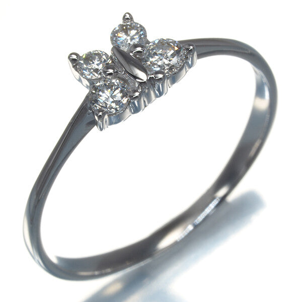 Diamond 0.20Ct Butterfly Ring 18K 750 White Gold
