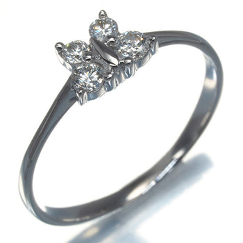Diamond 0.20Ct Butterfly Ring 18K 750 White Gold