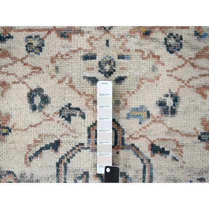 9'9"X14' Ivory Wool Hand Knotted Supple Mahal Design Oriental Rug