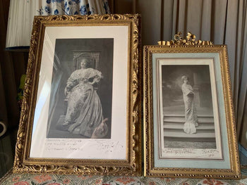 Julia Bartet Signed Photo Set 1911  French Antique Actress Portraits W/ Frames