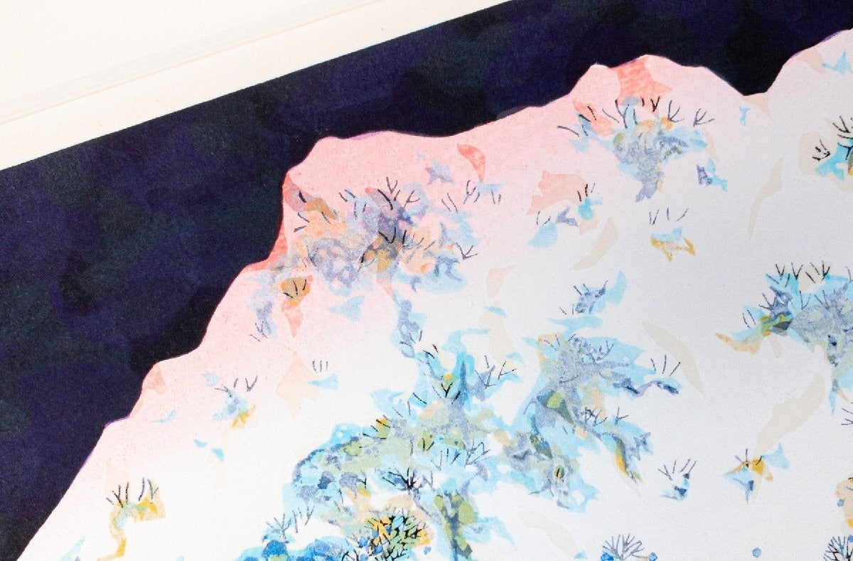 Munenori Makino Snow Peaks 1993 Japanese Woodblock Print Ed.165/250 Signed