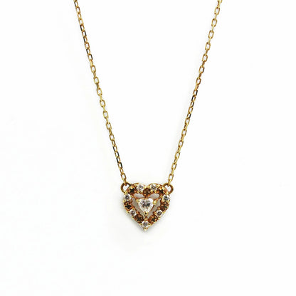 Ahkah Princess Heart Diamond Necklace K18Yg 750 Ak0456010100