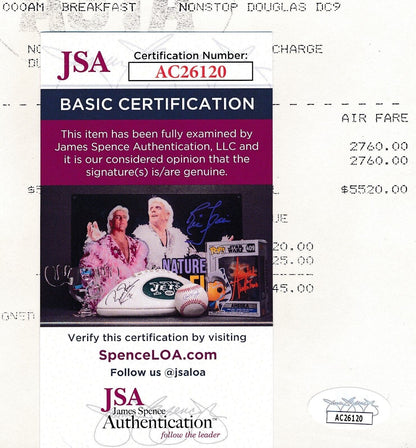 JSA Jack Lambert HOF Autographed Flight Schedule Pittsburgh Steelers