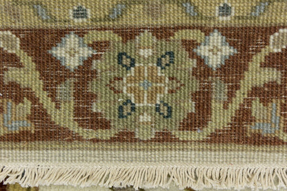 Hand-Knotted Cream Floral Design Osh Chobi Rug
