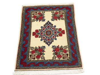 2X3 Ft Handmade Indo-Bidjar Oriental Rug Floral