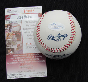 Jose Molina Signed/Auto Yankees 100Th Oml Baseball Jsa  186764