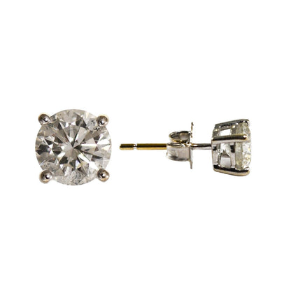 14K White Gold Diamond Stud Earrings 1.60Ct