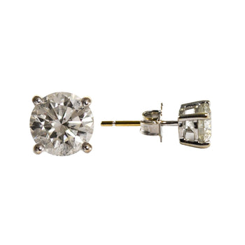 14K White Gold Diamond Stud Earrings 1.60Ct