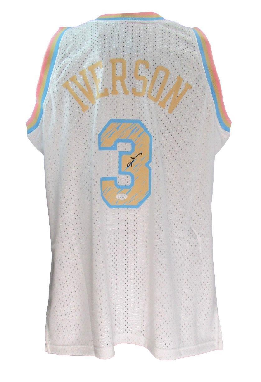 Allen Iverson Hof Autographed White  Mitchell & Ness Jersey Denver Jsa 181849