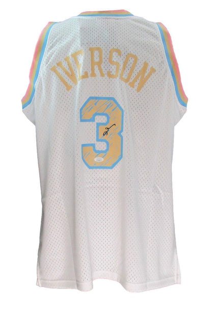 Allen Iverson Hof Autographed White  Mitchell & Ness Jersey Denver Jsa 181849