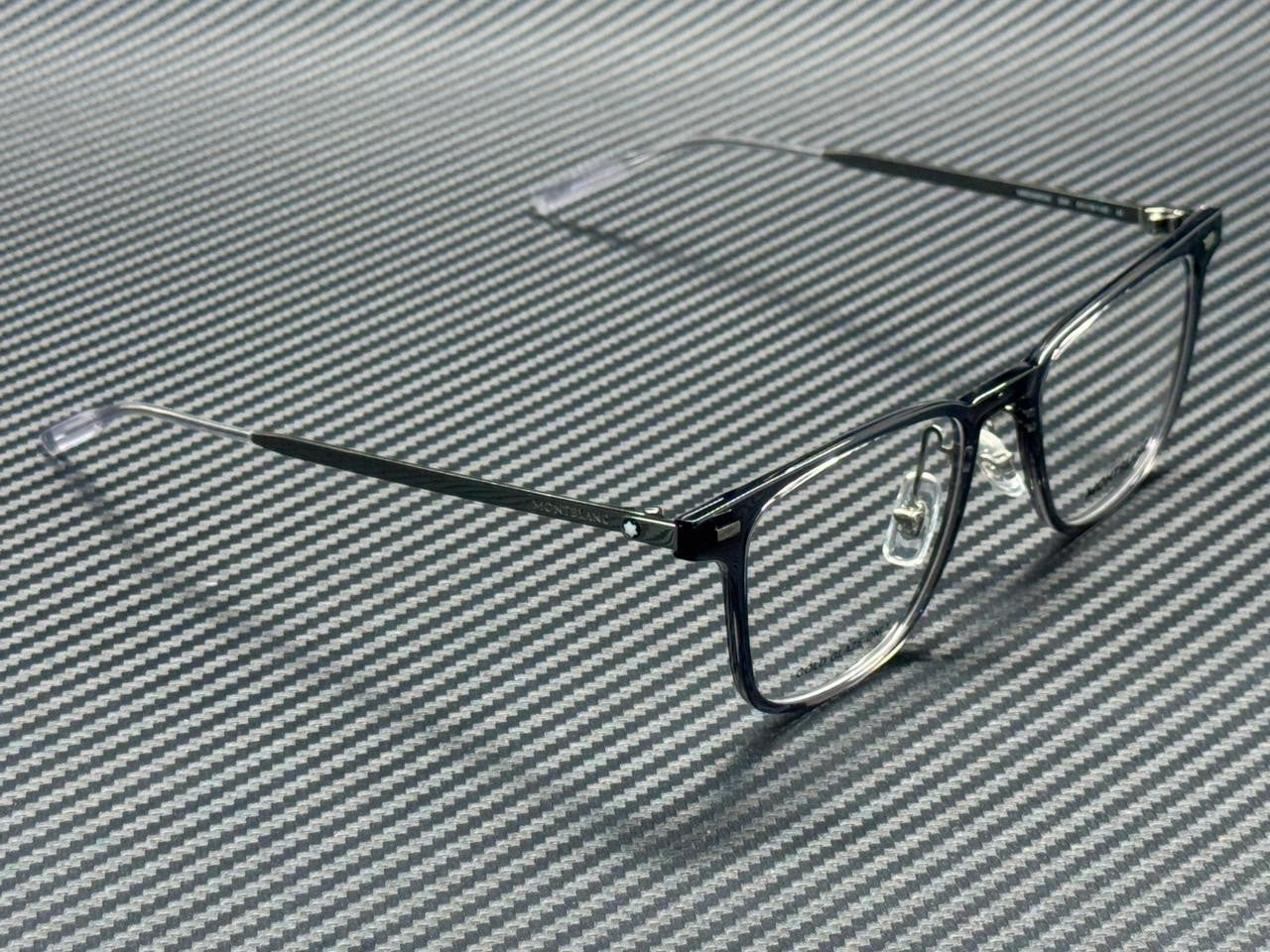 MONT BLANC MB0395ON 004 Grey Silver 51 mm Medium Eyeglasses