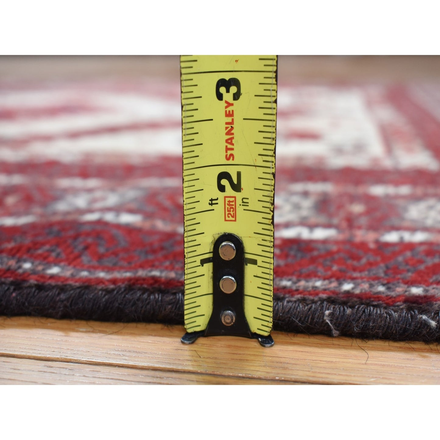 3'7"X7'1" Red Old Zoroastrian Balooch 100% Wool Hand Knotted Rug