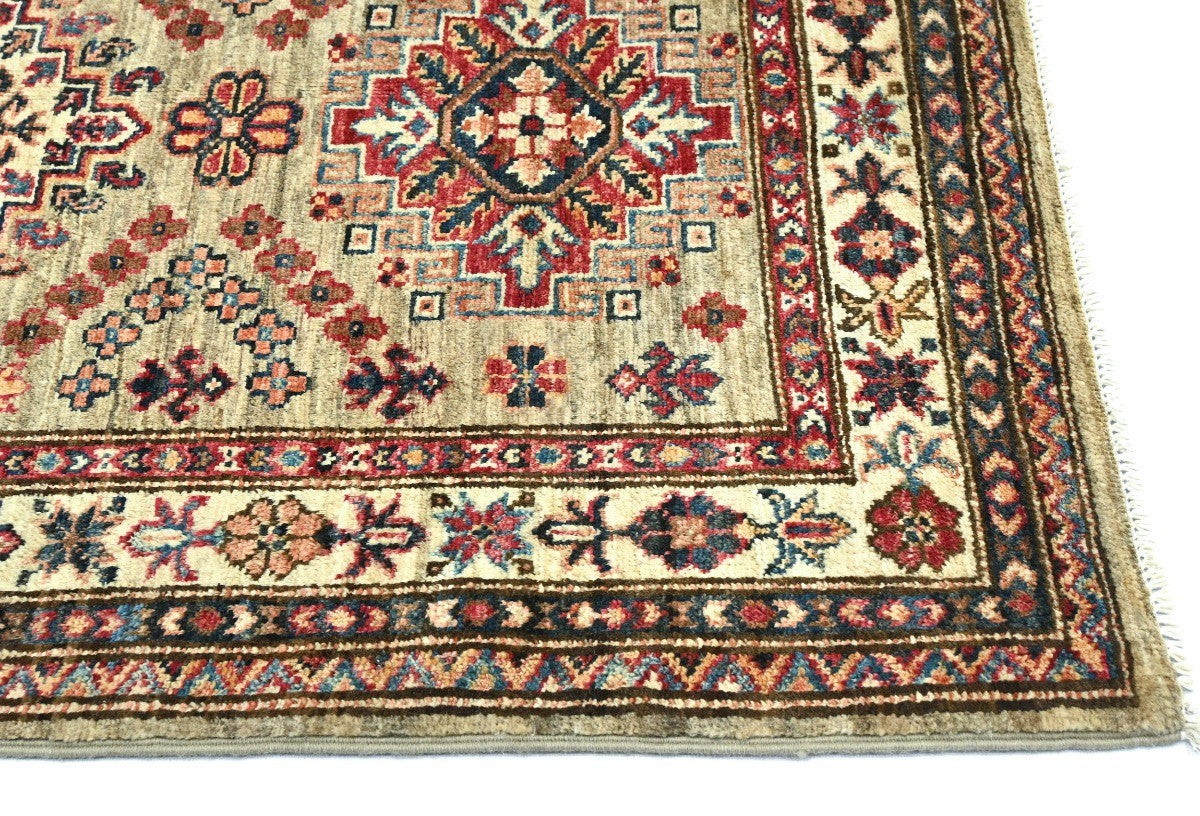 Tribal Geometric Kazak Oriental Rug Small Farmhouse Bedroom Carpet 3X4 ft