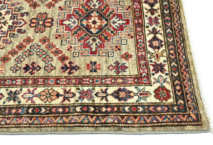 Tribal Geometric Kazak Oriental Rug Small Farmhouse Bedroom Carpet 3X4 ft
