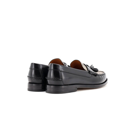Gucci Men'S Kaveh Tassel Loafers Leather With Gg Coated Canvas