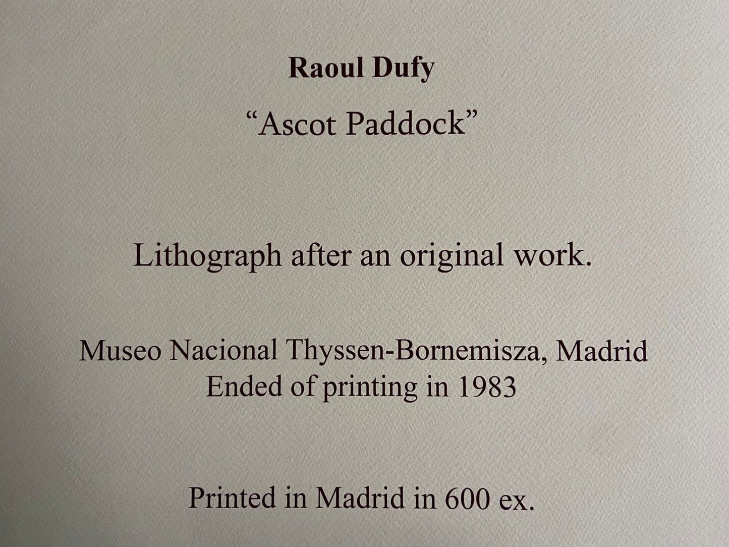 Raoul Dufy, Lithograph Coa Original Museum Numbered By Hand Signed Op