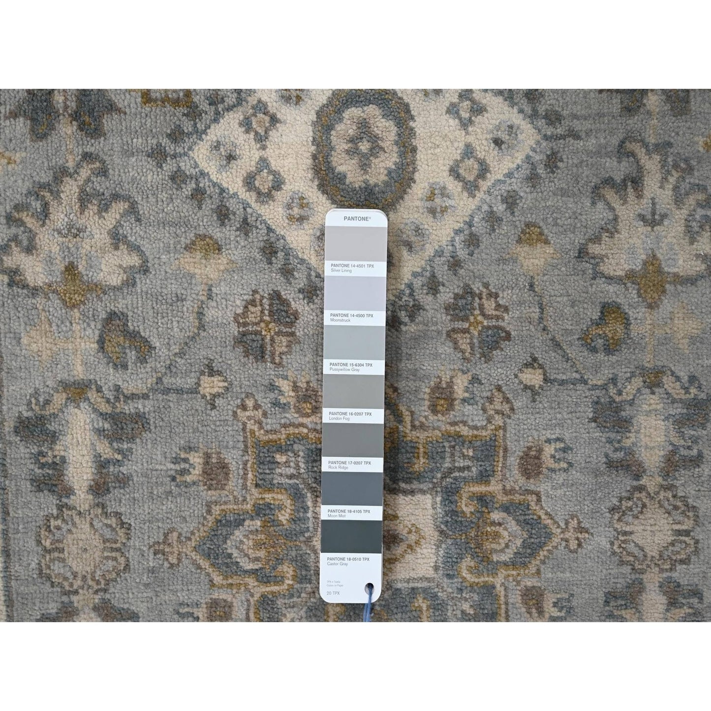 2'8"x8' Gray Karjihooz Design Pure Wool Hand Knotted Runner Rug