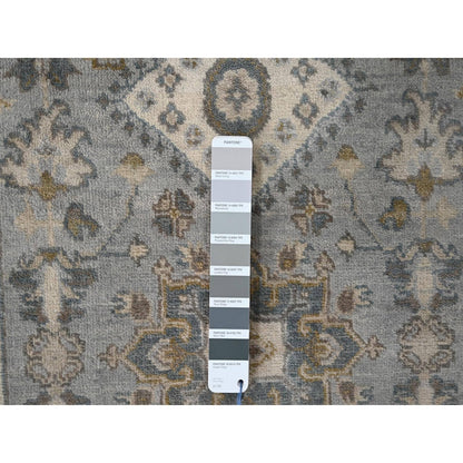 2'8"x8' Gray Karjihooz Design Pure Wool Hand Knotted Runner Rug