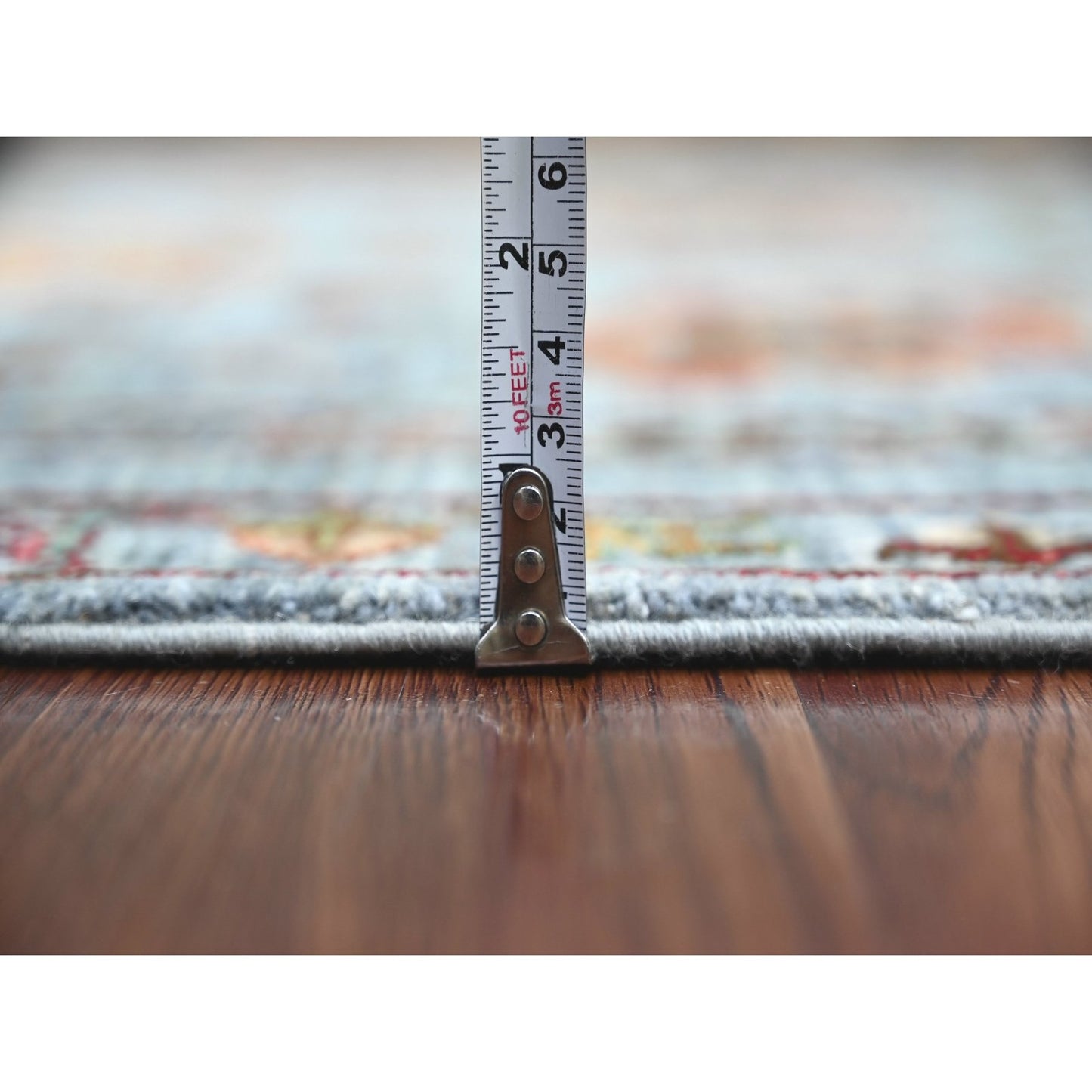 2'9"x8'6" Blue Afghan Sultani with All Over Design Wool Runner Rug