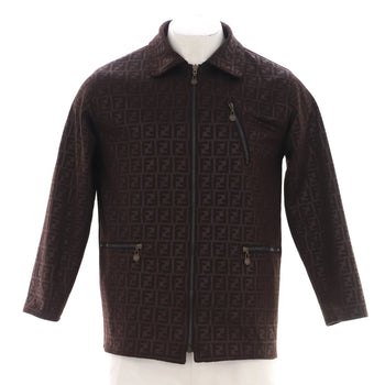 Fendi Men'S Vintage Reversible Zip Up Jacket Zucca Cotton