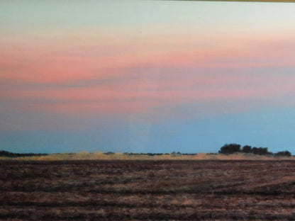 Richard Rick Boschulte 1992 Signed Watercolor Illinois Prairie Sunset