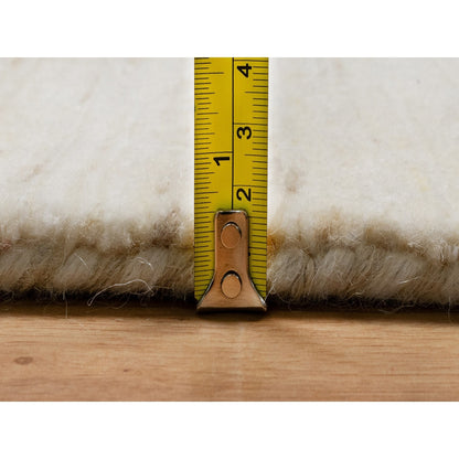 6'1"X9' White Hand Knotted Lori Buft Gabbeh Modern Design 100% Wool Rug
