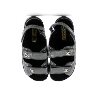 Chanel Women'S Dad Sandals Leather And Shearling