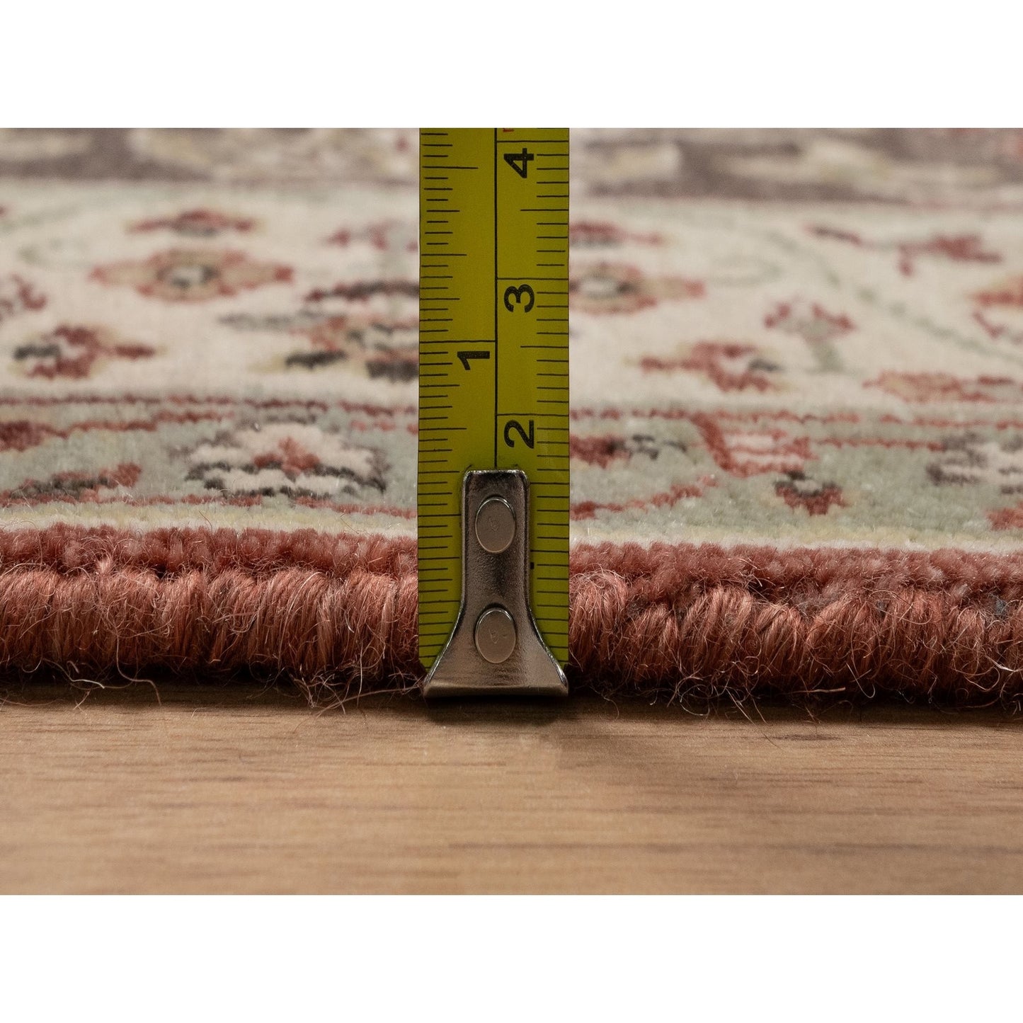 7'10"X10'1" Red Antiqued Fine Heris Re-Creation Hand Knotted Wool Rug
