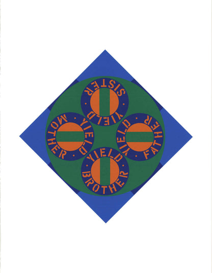 Robert Indiana Yield Brother #2 " Serigraph Pop Art Multicolor Blu