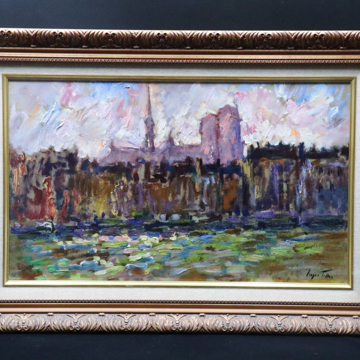 Srgio Telles Oil Painting Notre-Dame Cathedral Paris Signed Brazilian Artist M8