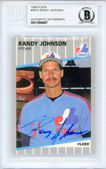 Randy Johnson Autographed 1989 Fleer Rookie Card #381 (Bgs Auto)