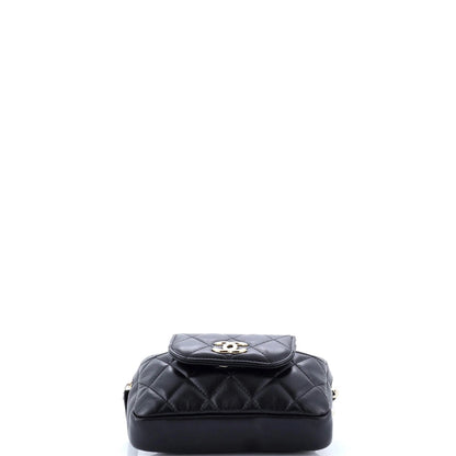 Chanel Cc Front Pocket Waist Bag Quilted Lambskin