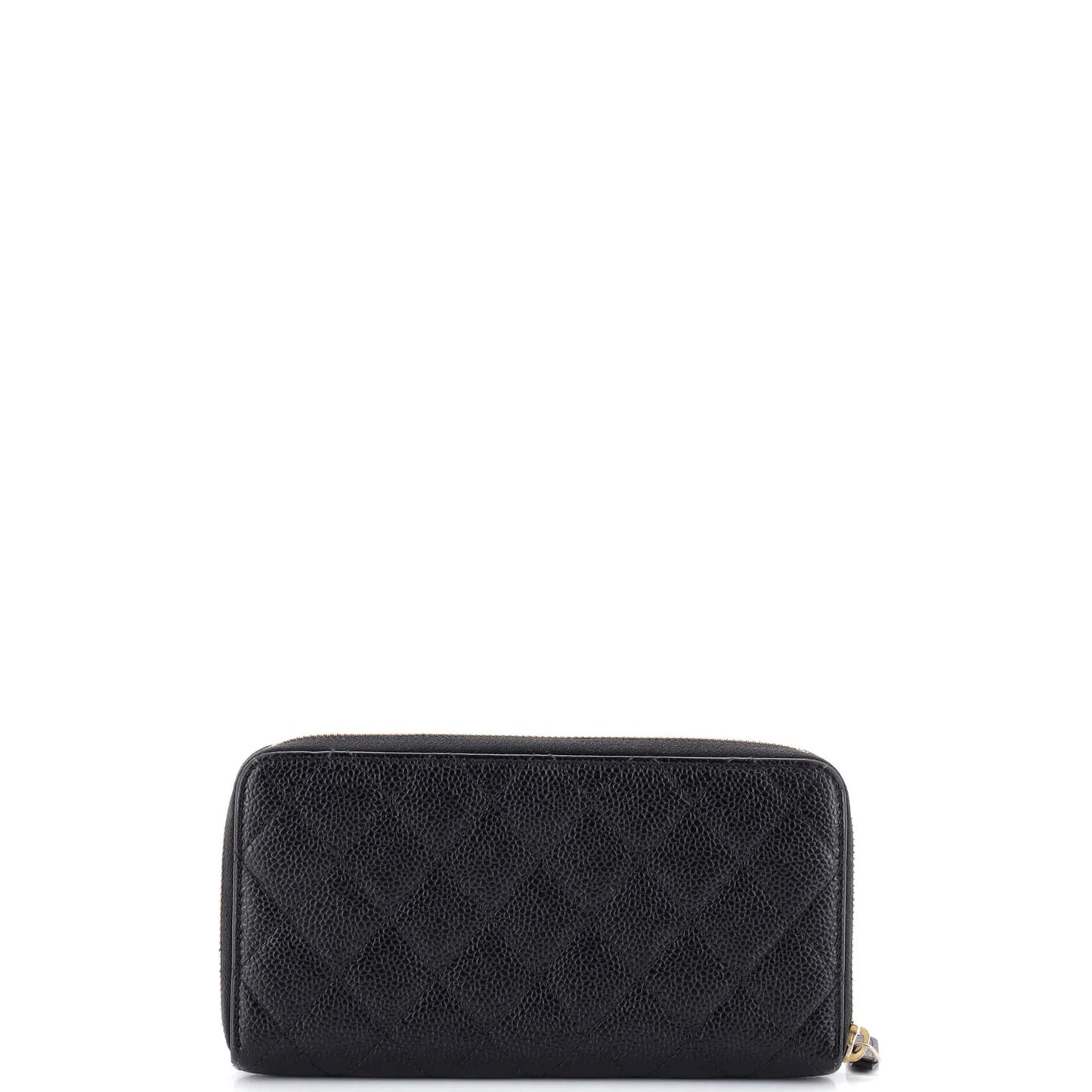 Chanel Zip Around Wallet Quilted Caviar Long