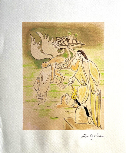 Jean Cocteau Lithograph Mourlot 1970 550 Ex. Coa Signed Numbered