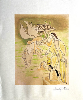 Jean Cocteau Lithograph Mourlot 1970 550 Ex. Coa Signed Numbered