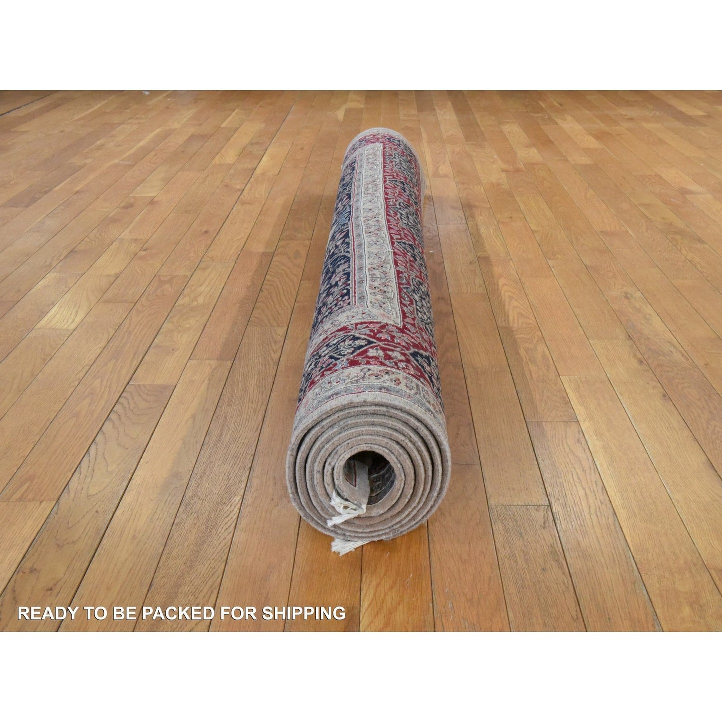 5'8"x8'9" Ivory Vintage Zoroastrian Wool & Silk Hand Knotted 250 KPSI Rug