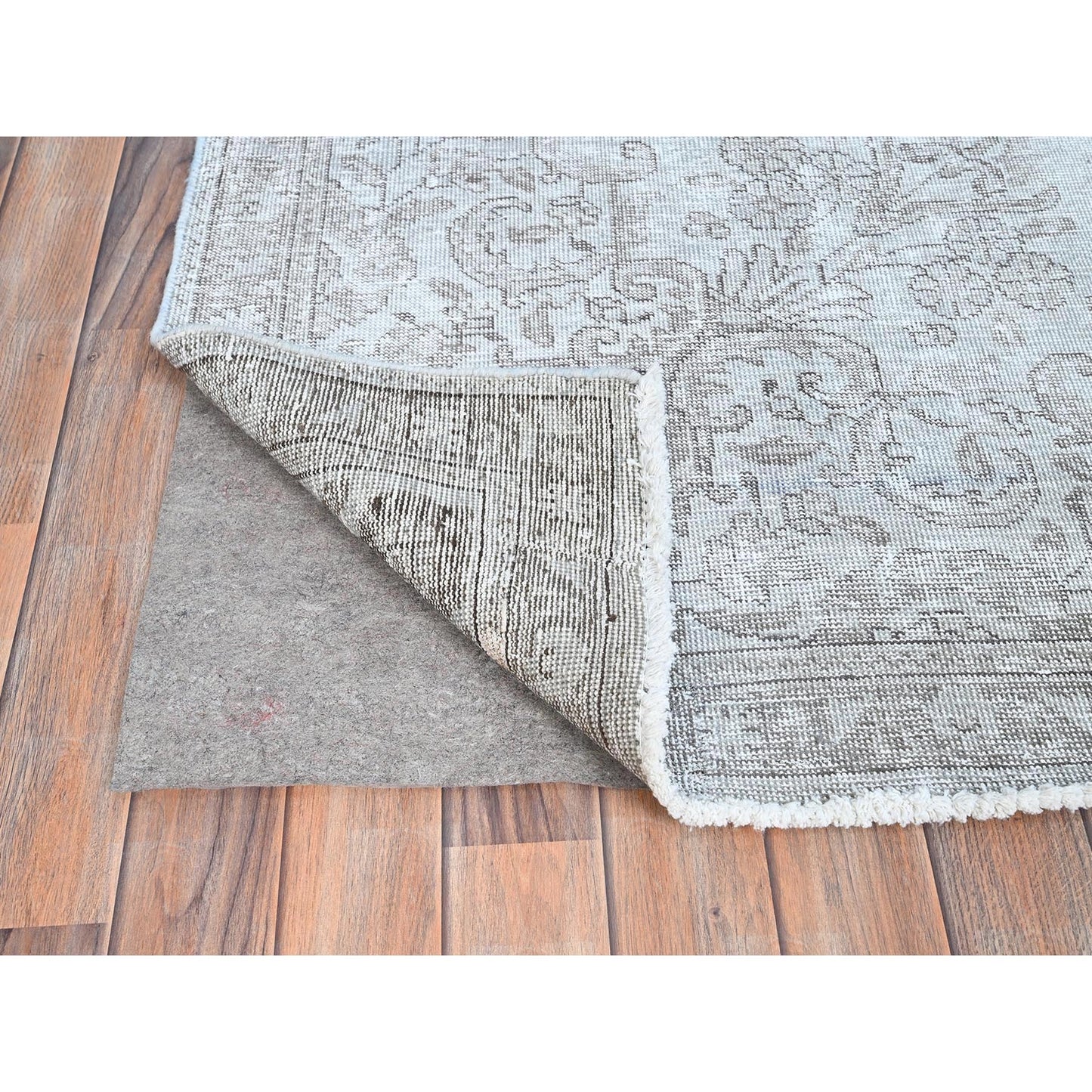 6'3"X9'6" Gray White Wash Cropped Thin Oriental Rug