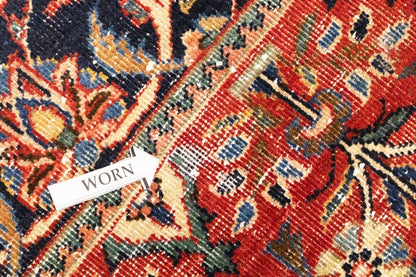 Semi-Antique Handmade Oriental Rug Red Carpet
