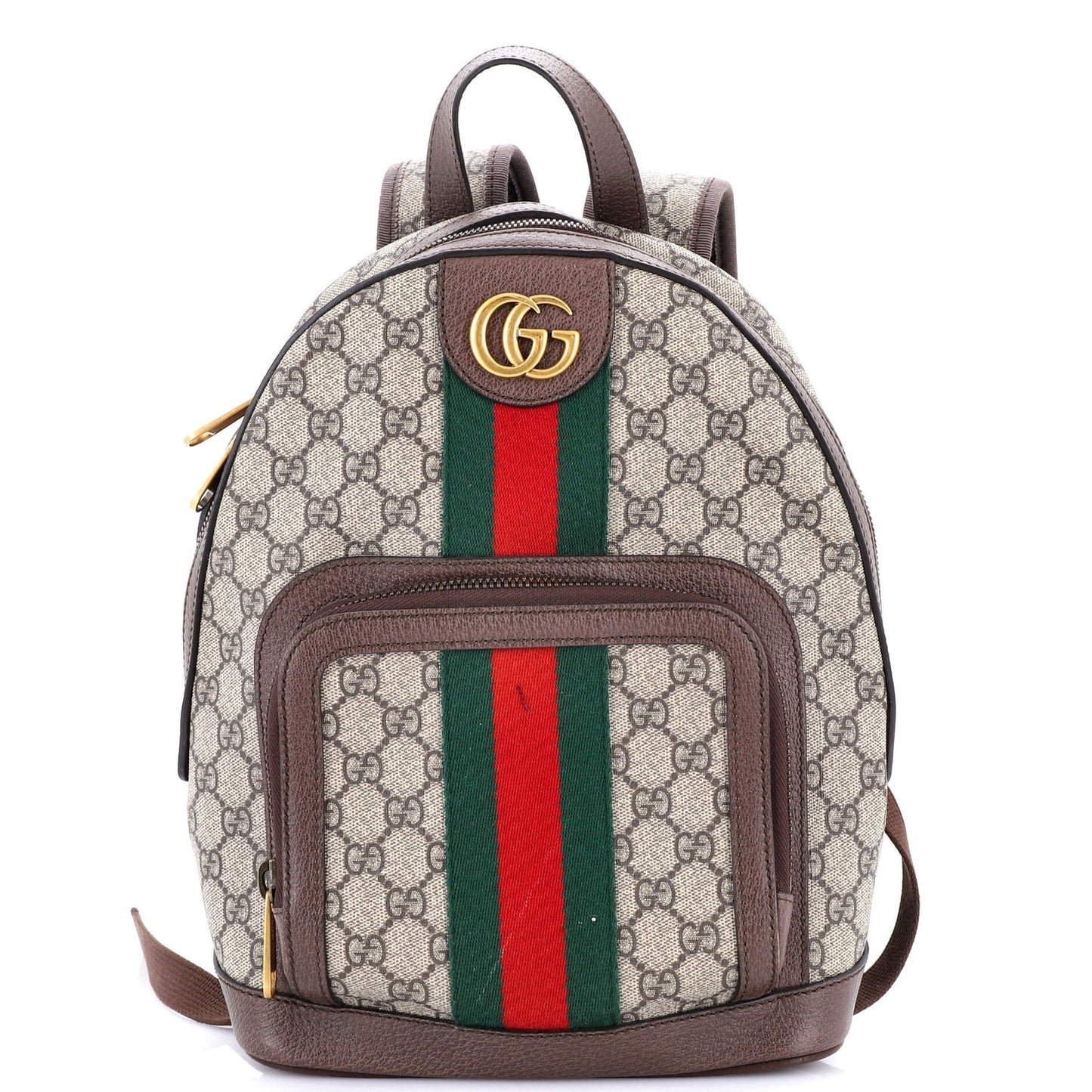 Gucci Ophidia Backpack Gg Coated Canvas And Leather Small