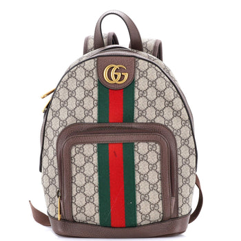 Gucci Ophidia Backpack Gg Coated Canvas And Leather Small
