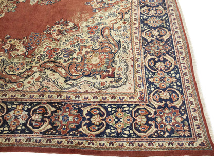 Semi-Antique Hand-Knotted Floral Rug Extra Large